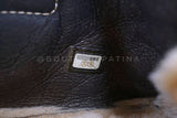 Chanel 2004 Vintage Quilted Brown Shearling Maxi Jumbo CC Flap Bag GHW NON
