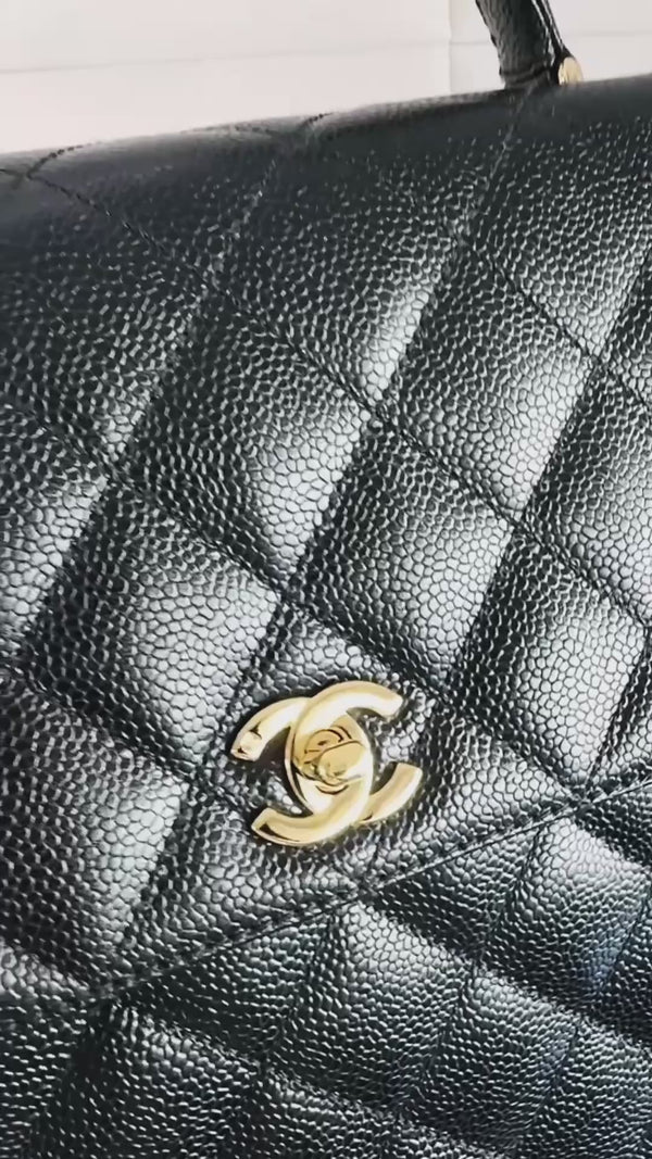 Chanel Vintage Caviar Kelly Bag Black 1999 24k GHW KET