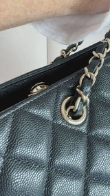 Chanel Black Caviar Timeless Clasp Shopper Tote Bag GHW ILT