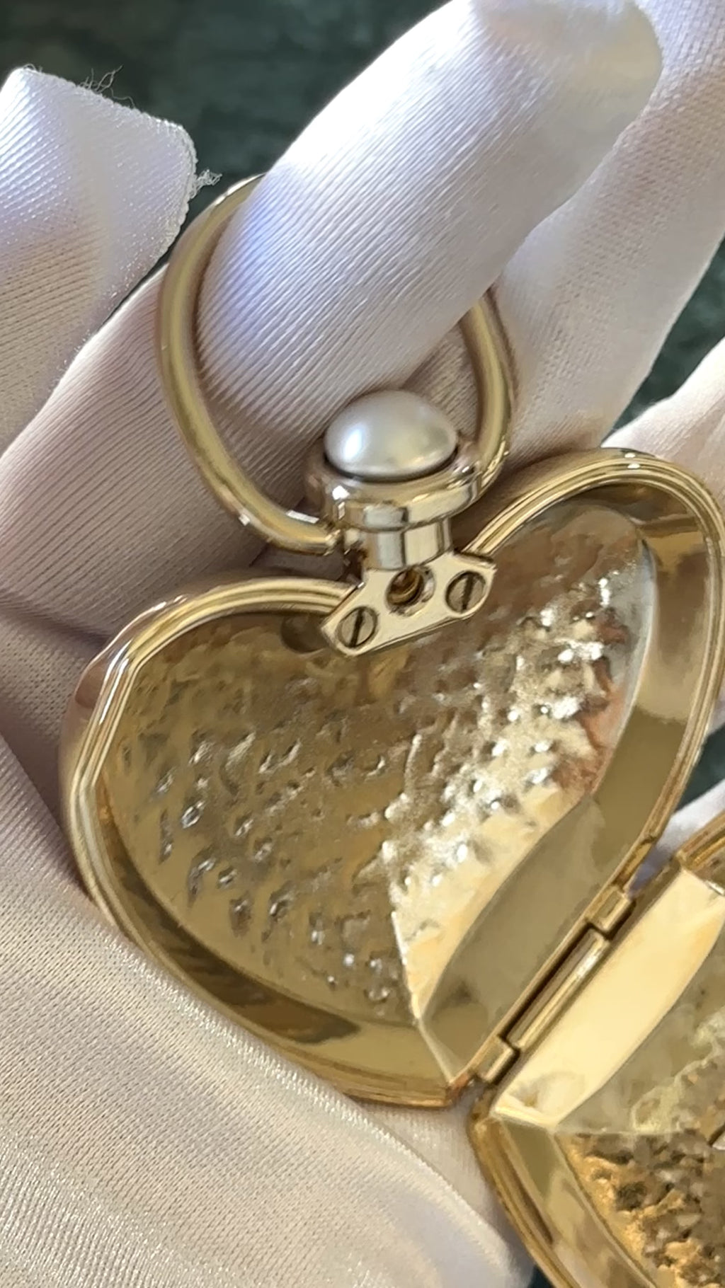 Chanel 22C Giant Heart Locket Pendant Necklace