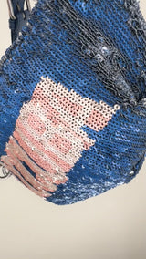 Chanel 17C Blue Pink Sequin Coco Cuba Fanny Pack Belt Bum Bag
