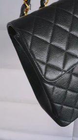 Chanel 2003 Vintage Black Caviar Jumbo Classic Flap Bag 24k GHW  UVR