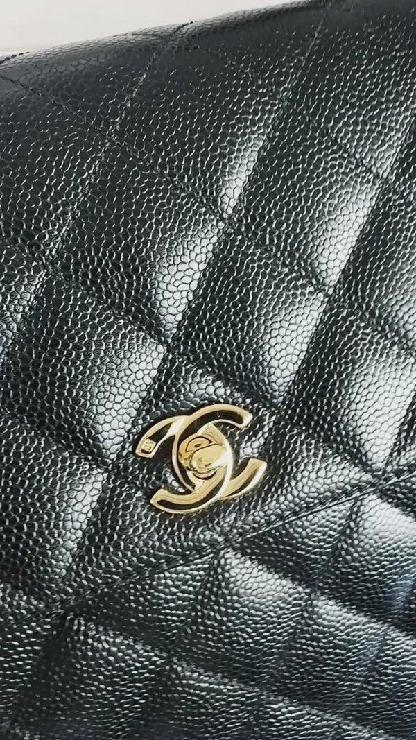 Chanel Vintage Caviar Kelly Bag Black 1999 24k GHW KET