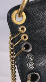 Chanel 2002 Vintage Black Caviar Small Classic Double Flap Bag 24k GHW  9TI