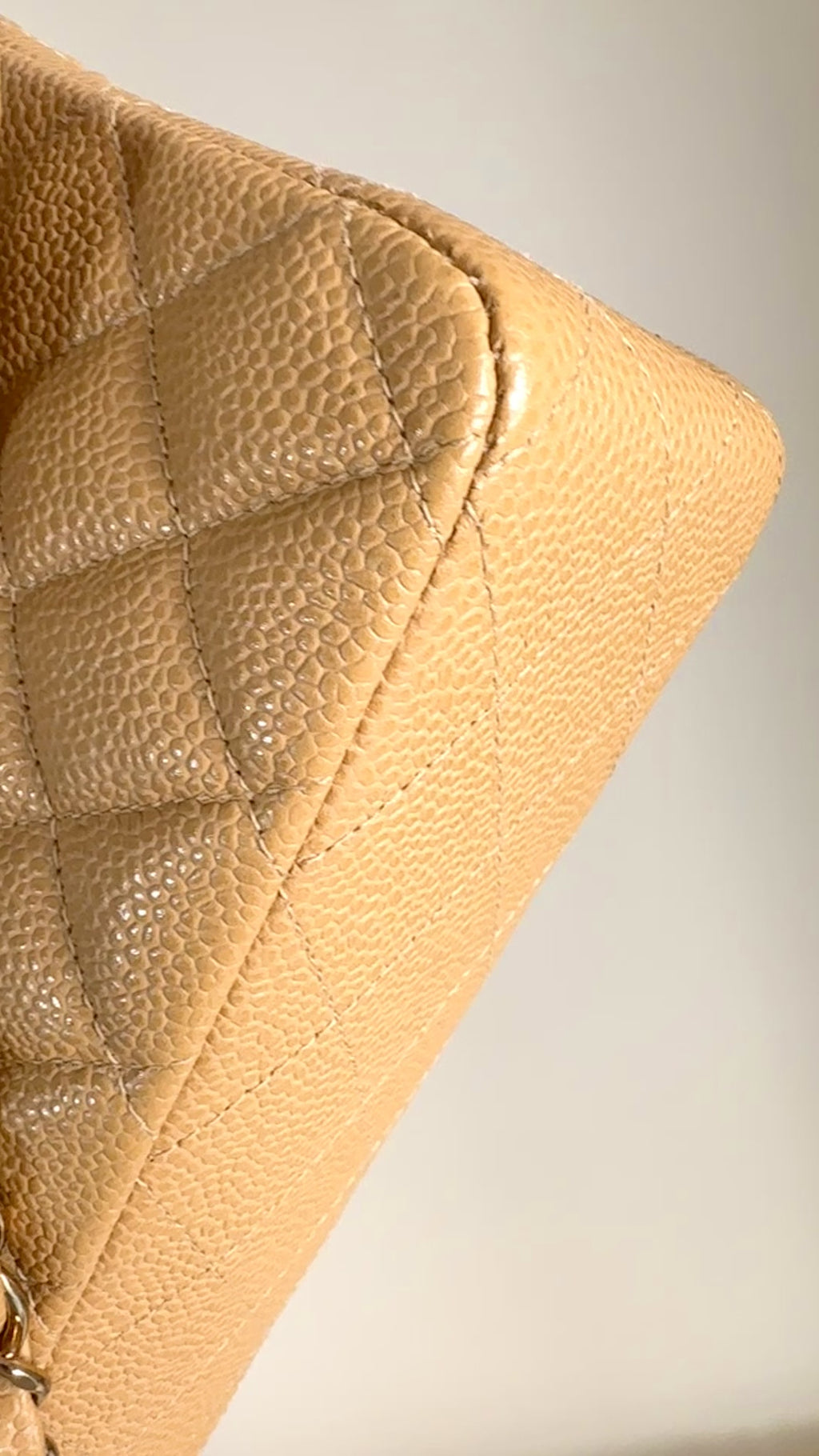 brown beige chanel caviar bag