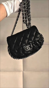Chanel Black Mini Chain Around Flap Crossbody Messenger Bag SHW SSV