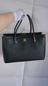 Pristine Chanel Large Black Executive Cerf Shopper Tote Bag GHW YUP
