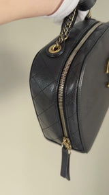 Chanel Black Luxe Vanity Case Bag Coco Curve GHW 36V