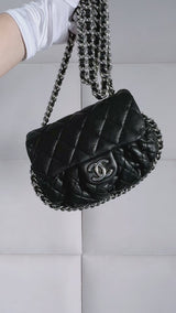 Chanel Black Mini Chain Around Flap Crossbody Messenger Bag SHW SSV