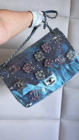 Chanel 2018 Limited Waterfall Charms Sequins XXL Maxi Flap Bag SHW YLI