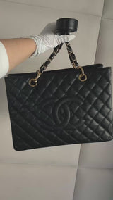 Chanel Black Caviar Grand Shopper Tote GST Bag GHW  SXC