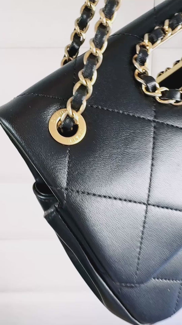 Chanel Black Chain Handle A Real Catch Flap Bag GHW  4LY