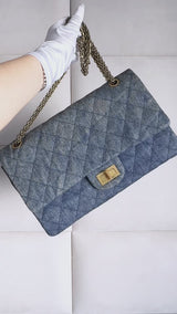 Chanel 2012 Blue Denim 2.55 Reissue 227 Flap Bag GHW 706
