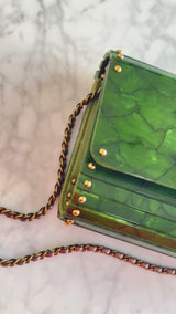 Chanel 2010 Paris-Shanghai Jade Green Plexiglass Clutch Bag on Chain T44