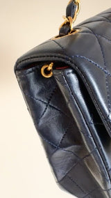Chanel Vintage Black Mini Flap Bag Classic Lambskin 20cm 24k GHW