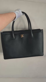 Chanel 2012 Large Black Executive Cerf Shopper Tote Bag GHW YUP