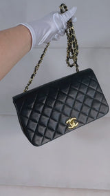 Pristine Chanel 1989 Vintage Black Lambskin Medium Full Flap Bag 24k GHW XQF