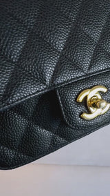 Chanel 2009 Black Caviar Square Mini Flap Bag GHW DYU