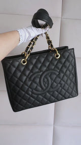 Pristine Chanel 2011 Black Caviar Grand Shopper Tote GST Bag GHW  R1K