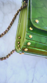 Chanel 2010 Paris-Shanghai Jade Green Plexiglass Clutch on Chain T44
