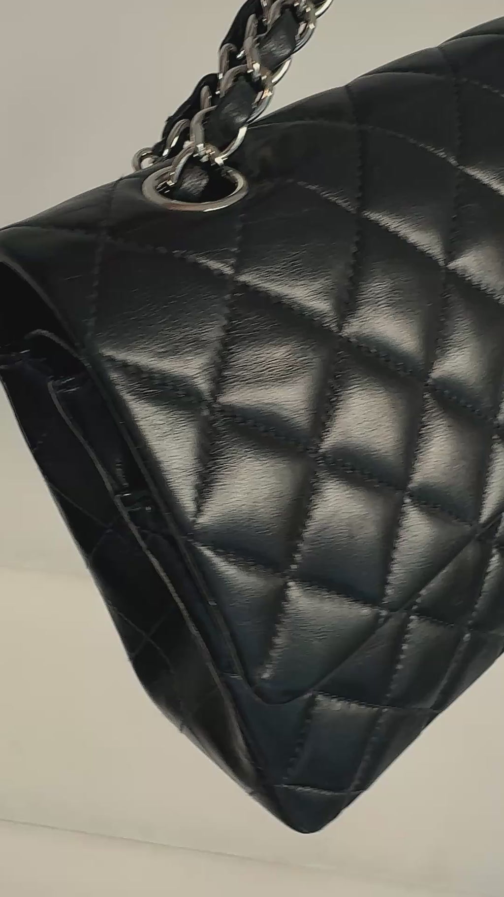 Chanel 2002 Vintage Black Lambskin Medium Classic Double Flap Bag