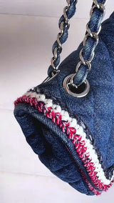 Chanel 2018 Framed Denim Medium Classic Flap Bag SHW MVJ