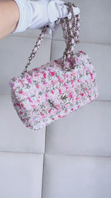 Chanel Rainbow Boucle Tweed Rectangular Mini Flap Bag SHW TBJ