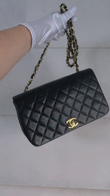 Pristine Chanel 1989 Vintage Black Lambskin Medium Full Flap Bag 24k GHW XQF