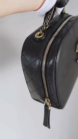 Chanel Black Luxe Vanity Case Bag Coco Curve GHW 36V