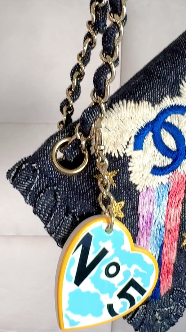 Chanel 2006 Vintage Night Flight Denim Reissue Airplane Rainbow Bag 24k GHW ZHL