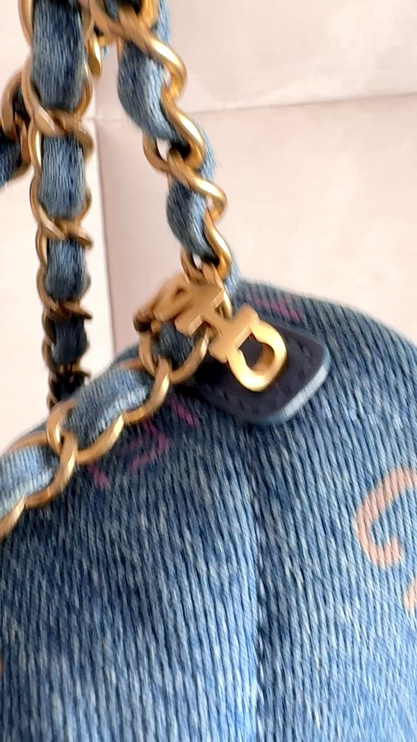 Chanel Blue Denim Mood Rectangular Mini Flap Bag GHW 00Q