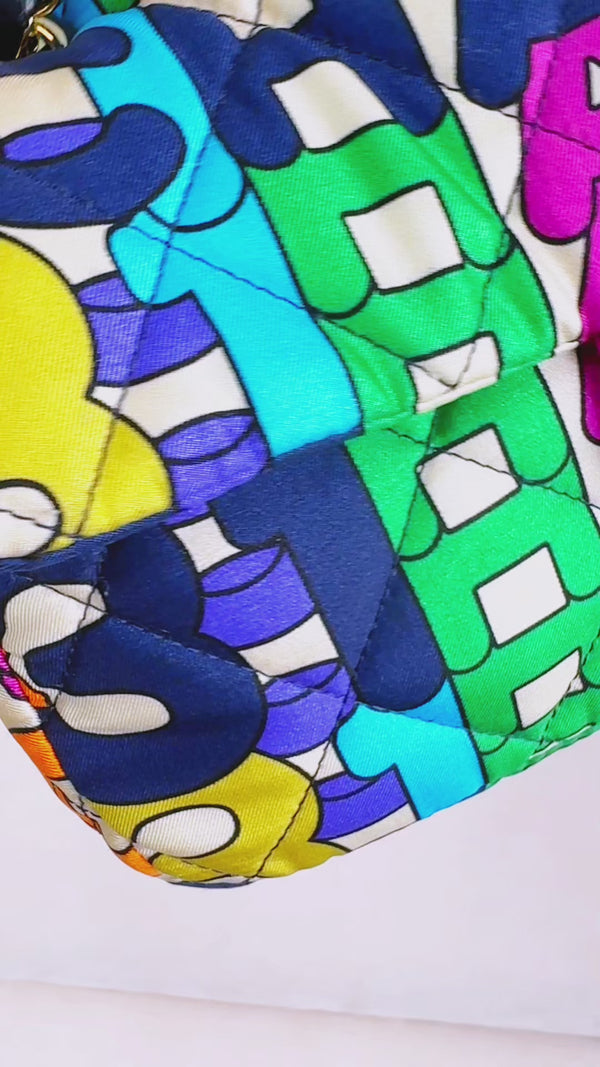 Chanel 21K Rainbow Letter Quilted Logo Flap Bag GHW RN0