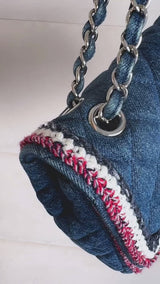 Chanel 2018 Framed Denim Medium Classic Flap Bag SHW MVJ