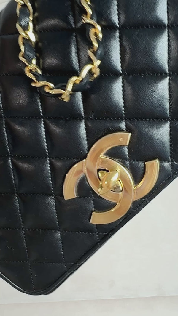 Chanel Vintage Black Oversized CC Full Flap Bag 24k GHW KOH