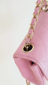Chanel 2004 Vintage Sakura Pink Caviar Square Mini Flap Bag 24k GHW RJA