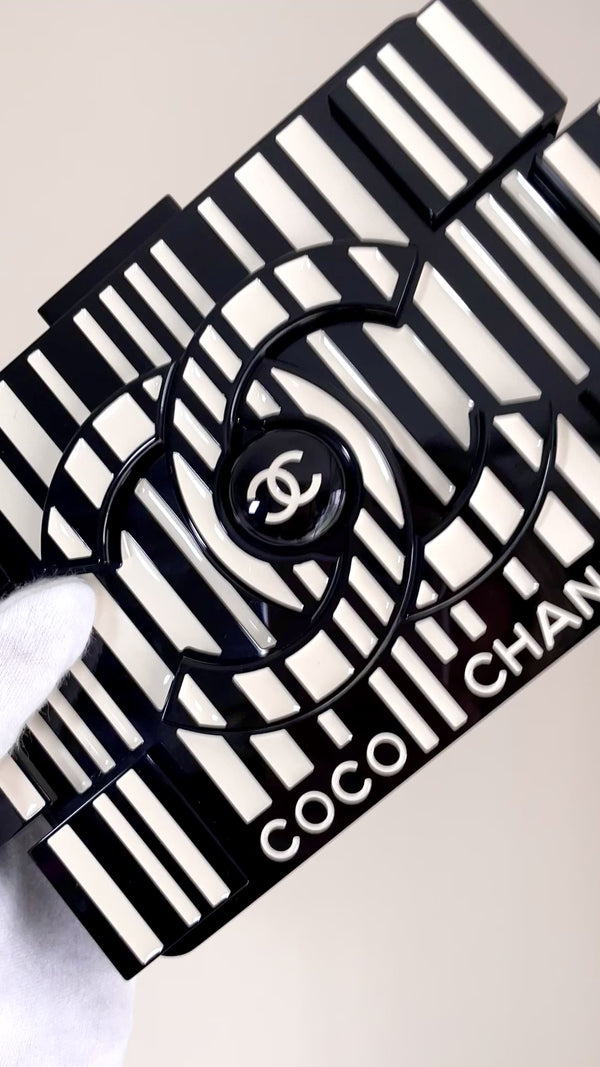 Chanel Lego Minaudière Barcode Striped Clutch Bag 2014 Supermarket Plexiglass YD0