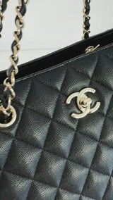 Chanel Black Caviar Timeless Classic Grand Shopper Tote Bag GHW 0JD