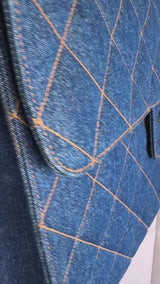 Chanel Vintage 1997 Blue Denim Briefcase Tote Bag 24k GHW KBY