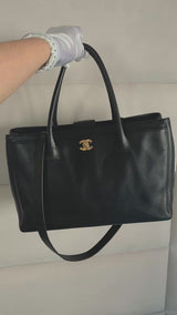 Chanel 2010 Large Black Executive Cerf Shopper Tote Bag GHW YUP