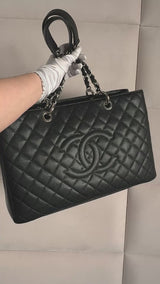 Chanel 2011 Black Caviar XL GST Grand Shopper Shopping Tote Bag SHW     2VM