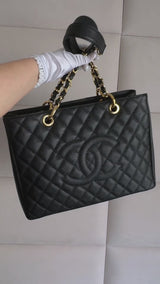 Pristine Chanel 2011 Black Caviar Grand Shopper Tote GST Bag GHW  R1K