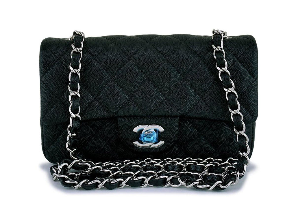 Chanel White Caviar Leather Mini O-Case Zip Pouch Chanel