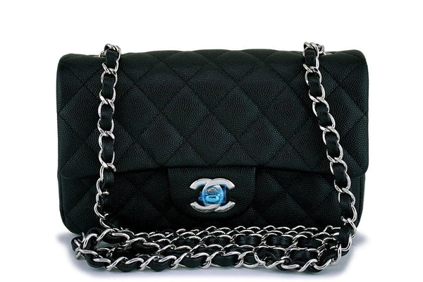 Chanel New 18B Black Caviar Rectangular Mini Flap Bag SHW - Boutique Patina