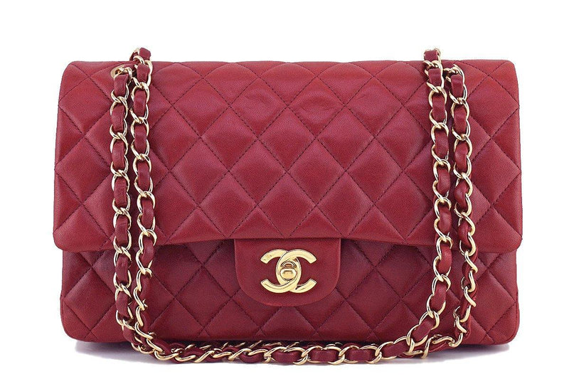 Chanel Dark Red Lambskin Medium-Large Classic 2.55 Double Flap Bag