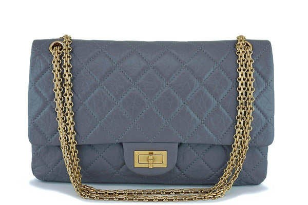 Chanel Gray Large 227 Classic 2.55 Reissue Flap Bag GHW - Boutique Patina
