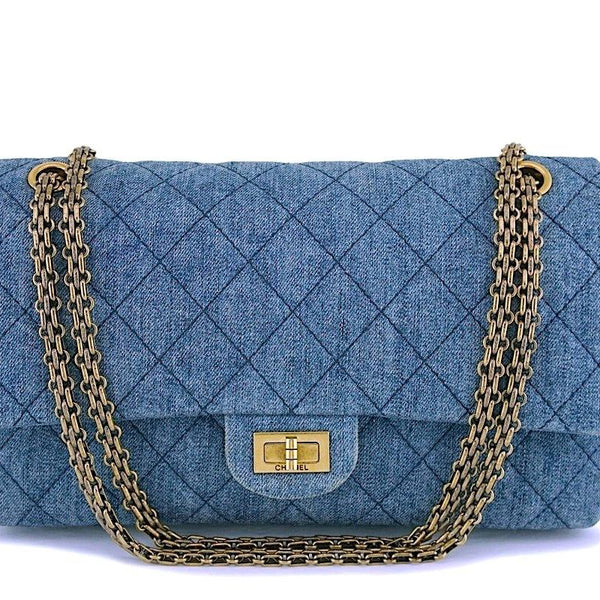 Chanel Blue Denim Reissue Medium 226 2.55 Classic Flap Bag GHW