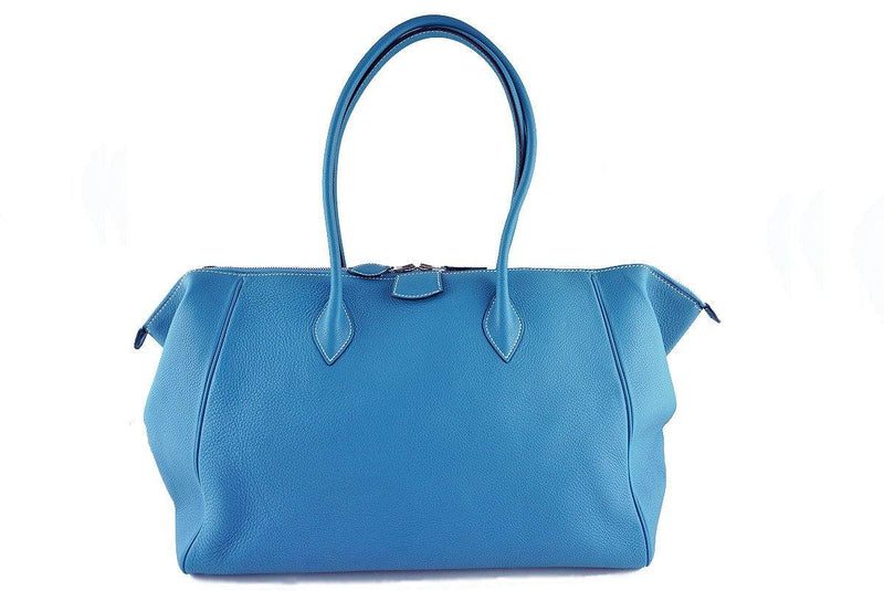 Hermes Blue Jean Clemence 37/40cm Paris Bombay Shoulder Tote Bag - Boutique Patina