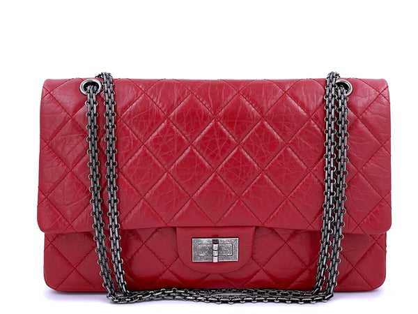 Chanel Red Reissue Classic Double Flap Bag 227 Large Jumbo 2.55 RHW - Boutique Patina