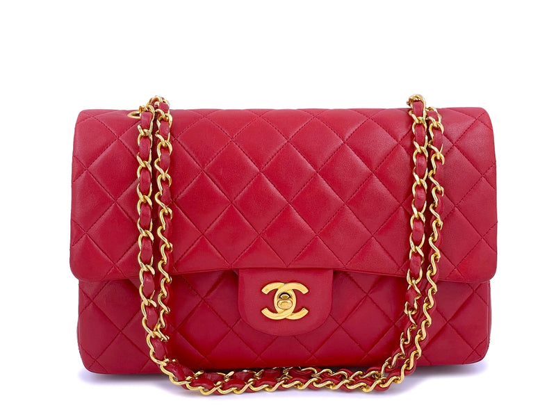 Chanel Vintage 1989 Red Medium Classic Flap Bag 24k GHW – Boutique