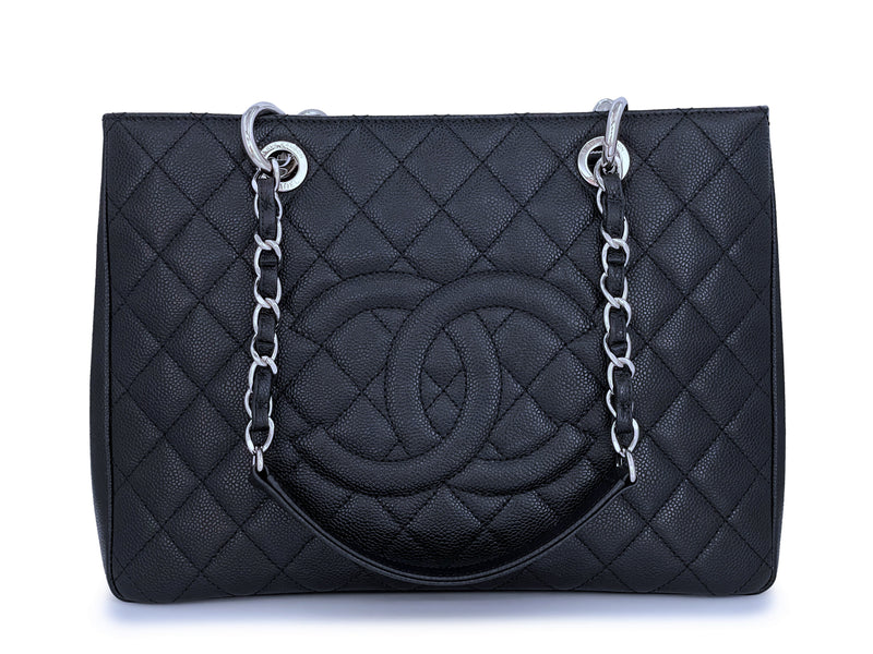 Chanel GST (grand Shopping Tote) Black Leather Tote Bag (Pre-Owned)